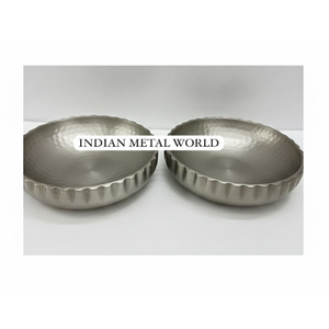 Bol à chocolat cannelé en acier inoxydable au design moderne, bol de service pour desserts en métal pour les fêtes et les événements, fournisseur direct - Product Image 3