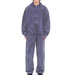 Conjunto de Sudadera con Capucha y Pantalones Deportivos Desteñidos al Sol Personalizados 2026, Lavado Ácido Desgastado con Estampado Inflado - Product Image 6