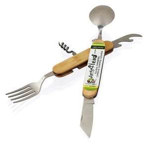 Set di posate in bambù ecologico Ainsley per campeggio all'aperto e vita eco-consapevole - Product Image 3
