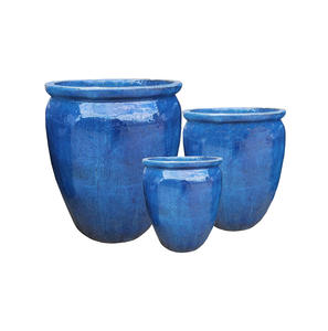 Produits en gros, pots et jardinières en céramique émaillée Atlantis mix pour l'extérieur, poterie artisanale en argile pour la maison et le jardin - Product Image 2