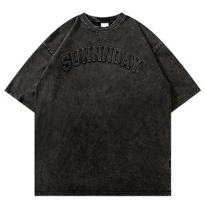 OEM Custom <b>Men's</b> Acid Wash Printed T-Shirt High Quality 100% Cotton Heavy Weight Loose Fit Oversized Vintage Drop Shoulder Blank - Product Image 1