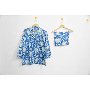 Conjunto de Pijama de Algodón para Mujer con Estampado Artesanal - Ropa de Dormir Boho, Ropa de Noche Cómoda para Mujer, del Mejor Fabricante, a Excelente Precio - Product Image 1