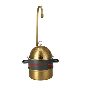 Tabletop Metal Hotpot Excellent Quality Handmade Designer Casserole Round Shape Dinnerware Decorative Metal <b>Food</b> <b>Warmer</b> - Product Image 2