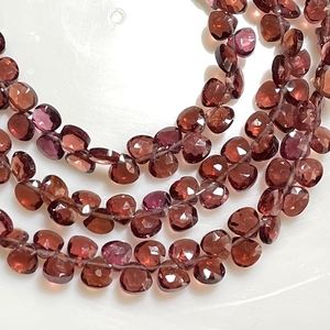 ลูกปัด briolette รูปหัวใจขนาดเล็ก4-4.5มม. ลูกปัดอัญมณีโกเมนแบบเหลี่ยมเพชรพลอย - Product Image 4