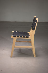 Chaise de salle à manger en cuir au design moderne sangles en cuir tissé écologique solide et durable pour l'extérieur hôtel salon appartement utilisation - Product Image 3