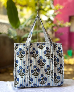 Sac fourre-tout matelassé en coton lavable, réutilisable, écologique, doux, rembourré, pour le shopping, les voyages, le transport quotidien, léger, durable, avec fermeture éclair - Product Image 2