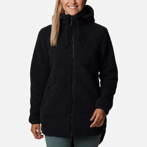 Veste Sherpa noire chaude pour l'hiver Vestes Sherpa coupe-vent à manches longues pour femmes de fabrication professionnelle - Product Image 1