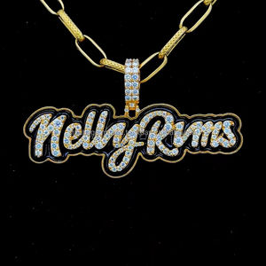 Nelly rvms PASS Diamond Tester 2 "Enamel painting VVS Moissanite Diamond iced OUT 925จี้เงินแร็ปเปอร์สั่งทำ - Product Image 1