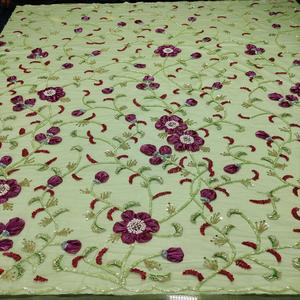 Tela de encaje con cuentas a mano de alta calidad para la moda femenina diseñada por cuentas de Alta Calidad para la fabricación de prendas - Product Image 6