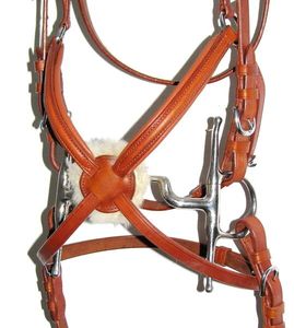 German Comfort Padded Poll Mexican Ring Grackle Figure 8 Museband Bridle TAN Made Leather PVC Racing Riding Western Horse Bridle - Product Image 6