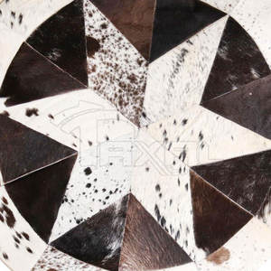 Vente directe d'usine de tapis ronds en cuir de vachette robustes taille personnalisée tapis ronds en cuir de vachette de faible quantité minimale de commande - Product Image 2