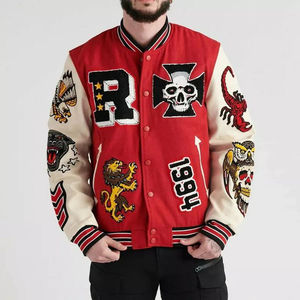 Venta al por mayor de ropa de calle al aire libre chaqueta de moda de los hombres con logotipo personalizado de béisbol CARTA DE LA Universidad Letterman de talla grande chaqueta de los hombres Varsity - Product Image 5