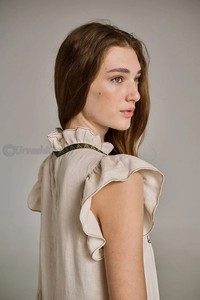 Vestido Maxi largo estampado para mujer, Mangas de globo con puños elásticos, Cinturón desmontable con borla, vestidos para mujer - Product Image 4