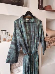 Albornoz tipo Kimono de algodón Tie-Dye para mujer, tamaño libre para Bodas de invierno, cubierta de playa, ropa de dormir cómoda para verano y otoño - Product Image 5