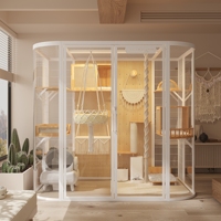 Vente chaude usine : Villa pour chat en bois massif sans produits chimiques, Cage pour chat écologique, Maison pour animaux de compagnie, Condo d'intérieur pour chat avec poteau en sisal