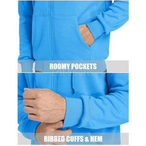 2026 New Design Solid Winter Zipper Hoodies 100% Cotton Eco-Friendly Quick Dry Breathable Lightweight Men's Customizable - Product Image 3