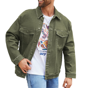 Veste d'hiver Veste en jean personnalisée pour homme Couleur unie 100% coton Coupe ajustée Respirant Tissu lavé Fabricant OEM ODM - Product Image 4