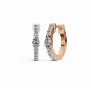 Pendientes de Aro con Diamantes Pavé Elegance de Pears, Oro de 9 KT, 14 KT, 18 KT, Joyería Cultivada en Laboratorio, Proveedor Mayorista OEM B2B para Exportación - Product Image 1