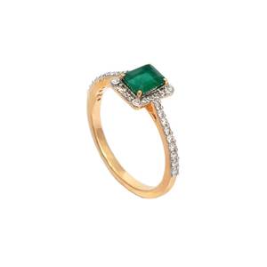 Anillo de Plata de Ley 925 con Esmeralda Zambiana y Baño de Oro de 14k, Piedra de Nacimiento de Mayo, Joyería de Compromiso para Mujer - Product Image 2