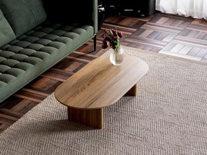 Table basse ovale en bois moderne faite à la main, meubles de salon, décoration intérieure - Product Image 4
