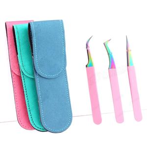 Pinzas de extensión de pestañas de acero inoxidable probadas a mano, herramienta de belleza de etiqueta privada, pinzas de punta de fibra de sujeción fuerte - Product Image 5