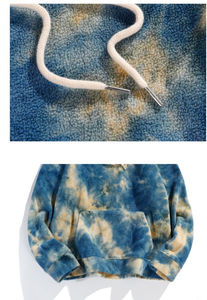 High Quality Classic Bleach Fleece Women's Men Unisex Pullover Sweatshirt Tie Die Hop Tie Dye Hoodies Tye Dye Fleece <b>Hoodie</b> - Product Image 6