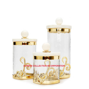 Boîte métallique blanche avec couvercles Décoration intérieure - Product Image 4