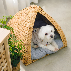 Casa de campaña para mascotas de jacinto de agua, precio económico, venta al por mayor, OEM, muebles para perros y gatos, tiendas de campaña portátiles para animales - Product Image 3