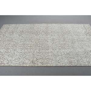 Alfombra Vintage de 4,3x8,1 pies, Alfombra Oriental Blanca de Lana - Product Image 2