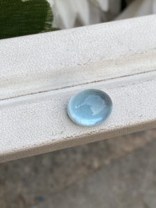 11x9 MM naturel aigue-marine Cabochons haut blanc bleu couleur ovale forme 4.73 Carat bon lustre lâche fabrication de bijoux émeraude opale - Product Image 2