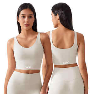Vente en gros de soutien-gorge de sport de fitness respirant à séchage rapide écologique pour femmes, yoga et gymnastique, avec logo personnalisé, service OEM - Product Image 3