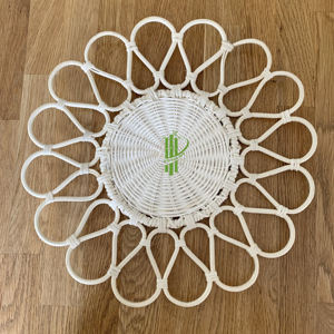 Napperon en rotin en osier naturel fait à la main et plaque de chargeur décor à la maison - Product Image 2