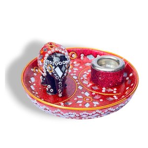 Handcrafted Lac <b>Incense</b> Holder Modern Elephant Jewel Stick & <b>Cone</b> Burner Stand - Product Image 1