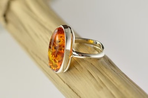 Anillo báltico de ámbar, joyería de piedras preciosas de Plata de Ley 925, anillo de boda, promesa para mujer, hermoso anillo, joyería de plata ámbar - Product Image 2