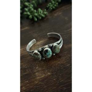 Bobby Johnson #8 Turquoise & Sterling <b>Silver</b> Fashion <b>Cuff</b> <b>Bracelet</b> - Product Image 4