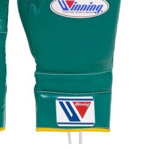 Winning <b>Lace</b> Up Boxing <b>Gloves</b> Green Gold Genuine Leather Professional Fight Training Sparring <b>Gloves</b> 8oz 10oz 12oz 14oz 16oz - Product Image 5