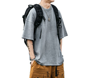 เสื้อยืดผ้าแห้งเร็วสำหรับผู้ชายเสื้อยืดวินเทจผ้าคอตตอนโอเวอร์ไซส์แบบสั่งทำสีและขนาด - Product Image 5