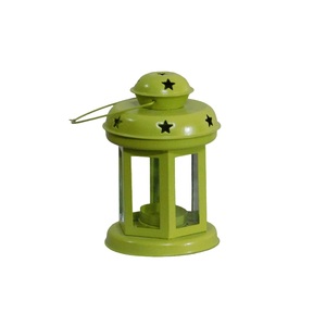 Linterna colgante de hierro de alta calidad con vidrio transparente y acabado de Color verde para decoración del hogar linterna colgante de Metal - Product Image 1