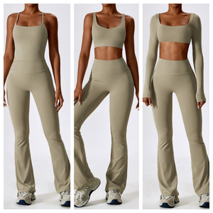 Nueva ropa de yoga Gimnasio Conjuntos de fitness Entrenamiento Fitness Ropa de gimnasio Cintura alta Mujeres Camiseta sin mangas Conjuntos de yoga Logotipo personalizado - Product Image 5