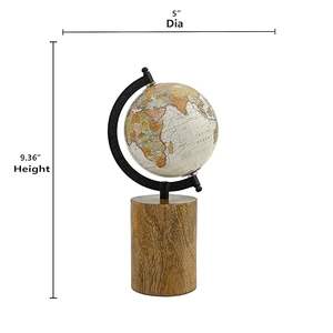 CALVIN HANDICRAFT''Base en bois moderne éducative et arc en métal Globe rotatif de bureau moderne - Product Image 4