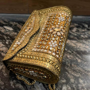 Women Chain Ethnic Bag Clutch <b>Box</b> Metal Purse Evening Handbag Wallet Turkish Eye Clutch Beaded High Quality Kunden Stone Bgas - Product Image 2