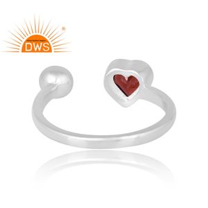 Anillo de piedras preciosas de granate Natural de plata de ley de nueva tendencia, joyería personalizada para mujer, regalo para ella - Product Image 2