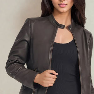 Chaqueta de piel auténtica personalizada para Mujer | Prendas de abrigo elegantes ajustadas para Mujer | Fábrica de proveedores al por mayor OEM ODM - Product Image 6