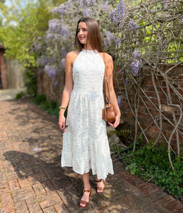 Femmes licou cou robe de soirée sans manches dos nu Slim Fit respirant coton Sexy Mini licou robes - Product Image 4