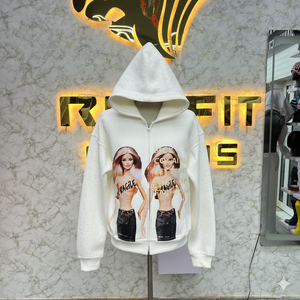 Sudadera con Capucha Profesional de Alta Calidad con Cremallera y Diseño Desgastado, Chaqueta con Cremallera y Pedrería, Lavado Ácido, Sudadera de Forro Polar para Hombre, Estilo Urbano - Product Image 5