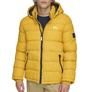 Chaqueta acolchada de lona unisex de alta calidad con cuello levantado estilo de invierno con capucha precio bajo MOQ hecho en Pakistán - Product Image 1