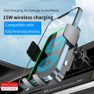 Cargador de coche inalámbrico Soporte de teléfono de coche de doble bobina para <span class=keywords><strong>Samsung</strong></span> <span class=keywords><strong>Galaxy</strong></span> Z Flip 5 4 3 <span class=keywords><strong>S22</strong></span> S21 iPhone 14 13 Estación de carga rápida - Product Image 2