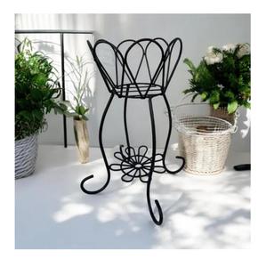 Soporte decorativo de maceta de metal con pátina vintage con acabado recubierto de polvo negro forma y tamaño personalizados para obtener a precio de venta - Product Image 1