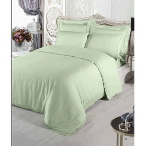 Ensemble de literie de luxe 6 pièces pour lit king size, en coton satiné, housse de couette XL, drap-housse, taies d'oreiller brodées pour usage domestique - Product Image 3