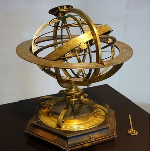 Una esfera armilar única sostenida por una figura de bronce de Atlas, todo sobre una base circular oscura para una sensación clásica - Product Image 6